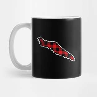 Texada Island Silhouette in Red and Black Plaid - Simple Pattern - Texada Island Mug